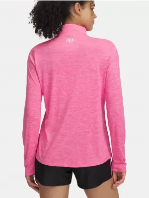 Дамска тениска UNDER ARMOUR TECH 1/2 ZIP- TWIST 1384225-672 РОЗОВО