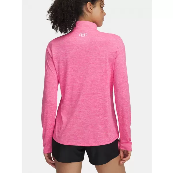  Дамска тениска UNDER ARMOUR TECH 1/2 ZIP- TWIST 1384225-672 РОЗОВО 