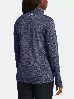 Дамска тениска UNDER ARMOUR TECH 1/2 ZIP- TWIST 1384225-410 СИНЬО