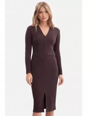 Рокля BEWEAR B307 ЧЕРЕН ШОКОЛАД