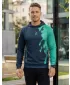 Мъжки първокласен функционален суичър ALTISPORT VOJ/ALM112MI01 ЧЕРНО-ТЮРКОАЗЕНО