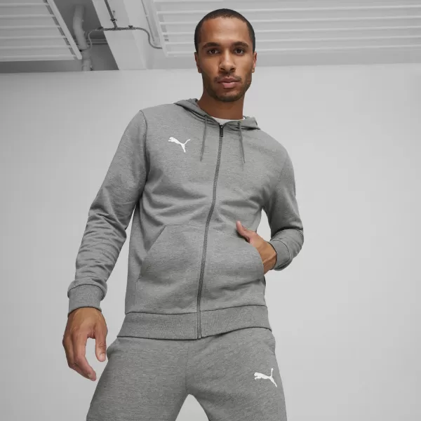  Яке PUMA TEAMGOAL CASUALS HOODED JACK 658595_33 СРЕДНО СИВО ХЕДЪР/БЯЛО 