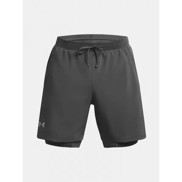  Мъжки шорти UNDER ARMOUR UA LAUNCH 7'' 2-IN-1 SHORTS 1382641-025 СИВО 