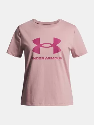 Тениска за момиче UNDER ARMOUR UA BIG LOGO SS РОЗОВО