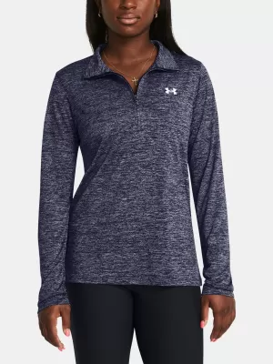 Дамска тениска UNDER ARMOUR TECH 1/2 ZIP- TWIST 1384225-410 СИНЬО