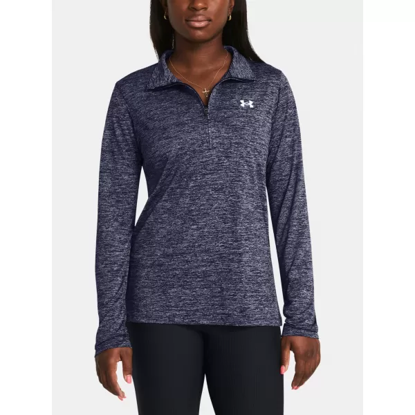  Дамска тениска UNDER ARMOUR TECH 1/2 ZIP- TWIST 1384225-410 СИНЬО 