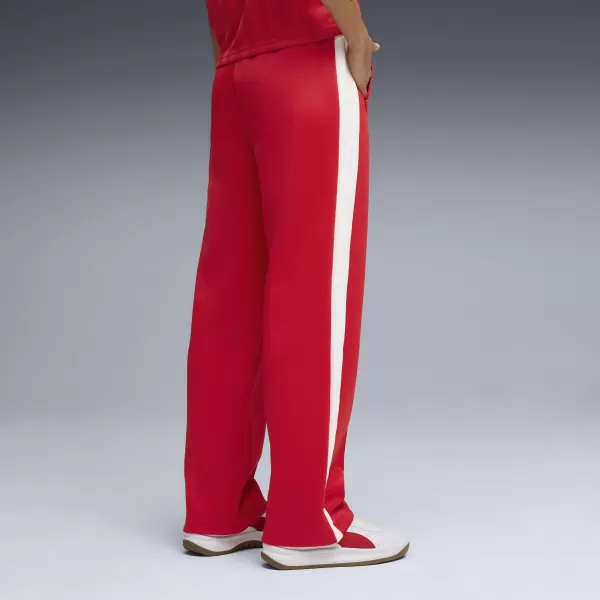  Дамски спортен панталон PUMA T7 ALWAYS ON STRAIGHT TRACK PANTS OP 62979711 ЗА ВСИЧКИ ВРЕМЕНА ЧЕРВЕНО 