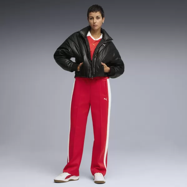  Дамски спортен панталон PUMA T7 ALWAYS ON STRAIGHT TRACK PANTS OP 62979711 ЗА ВСИЧКИ ВРЕМЕНА ЧЕРВЕНО 