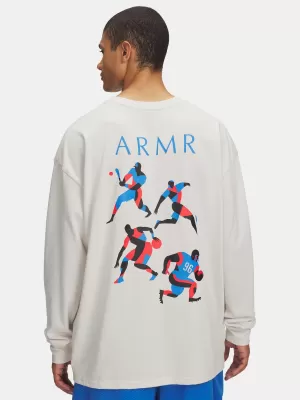 Мъжка тениска UNDER ARMOUR UA HWT MODERN SPORT OS LS 6004885-110 БЯЛО