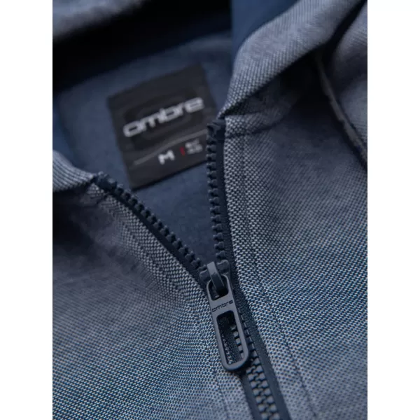  Мъжки суичър OMBRE BLACK OM-SSZP-0210 ТЪМНО СИНЬО 