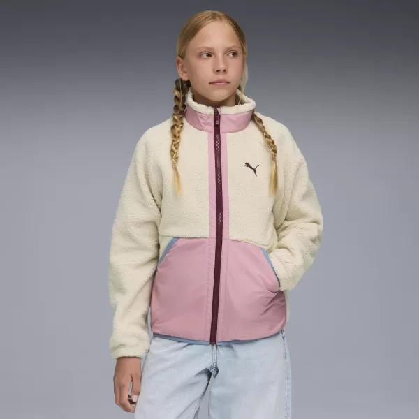  Детско яке PUMA HYBRID SHERPA JACKET 68840587 АЛПИЙСКИ СНЯГ 