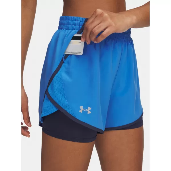  Дамски шорти UNDER ARMOUR UA FLY BY 2-IN-1 SHORTS 1382440-402 СИНЬО 