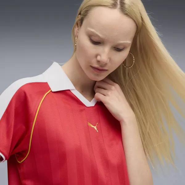  Дамско трико PUMA T7 RELAXED FOOTBALL JERSEY 63215711 ЗА ВСИЧКИ ВРЕМЕНА ЧЕРВЕНО 