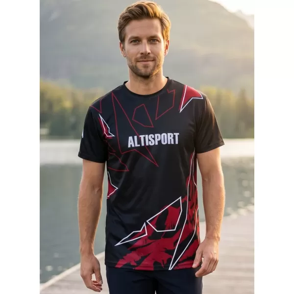  Премиум мъжка риза за свободното време ALTISPORT VOJ/ALM123TR06 ЧЕРНО-ЧЕРВЕНО 