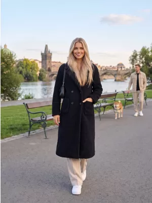 Дамско палто KIXMI VINILA ЧЕРЕН