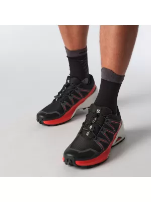 Мъжки обувки SALOMON SPEEDCROSS PEAK L47790100 ЧЕРНО/АСФАЛТ/ОГНЕНО ЧЕРВЕНО