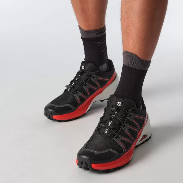  Мъжки обувки SALOMON SPEEDCROSS PEAK ЧЕРНО/АСФАЛТ/ОГНЕНО ЧЕРВЕНО 