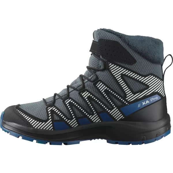  Детски обувки SALOMON XA PRO V8 WINTER WATERPROOF J ТУРБУЛЕНЦИЯ/ЧЕРНО/ТЪМНО СИНЬО 