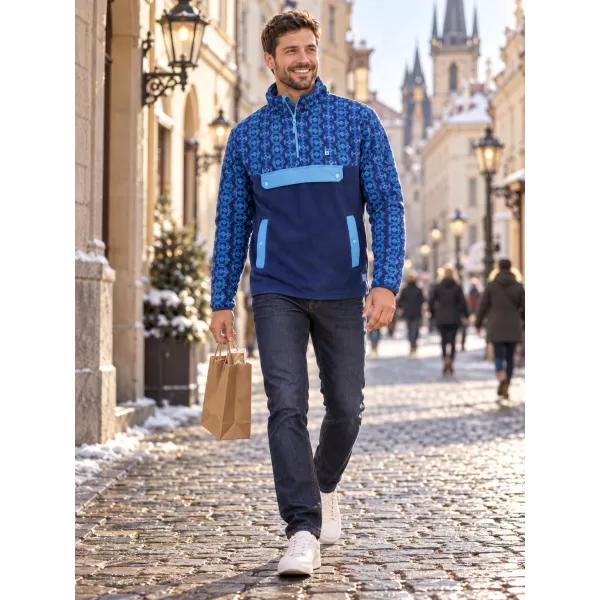  Мъжки поларен суичър ALTISPORT GARM СИНЬО 