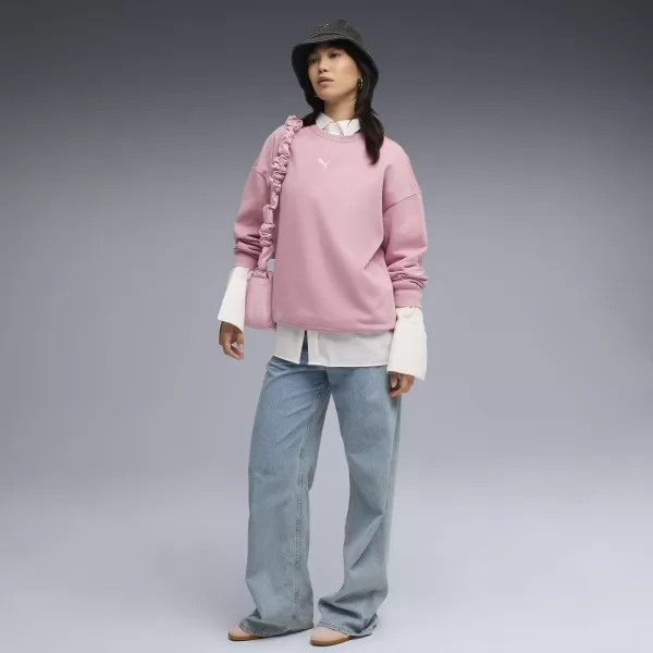  Дамски суичър PUMA ESS OVERSIZED CREW FL 68540065 УРАВНОВЕСЕНО РОЗОВО 