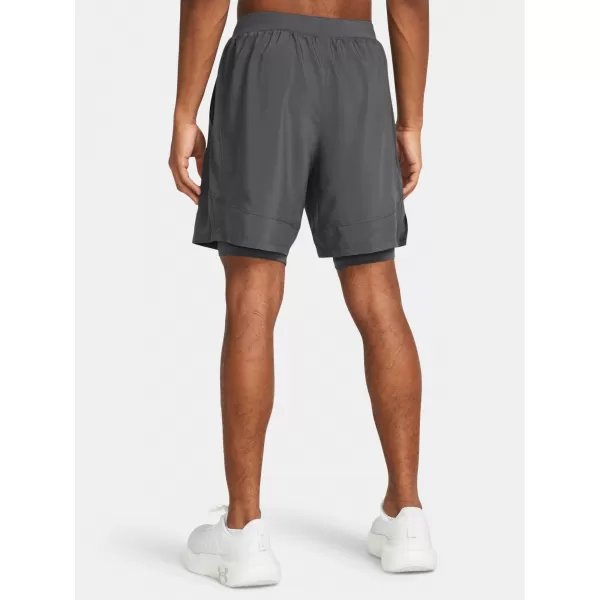  Мъжки шорти UNDER ARMOUR UA LAUNCH 7'' 2-IN-1 SHORTS 1382641-025 СИВО 
