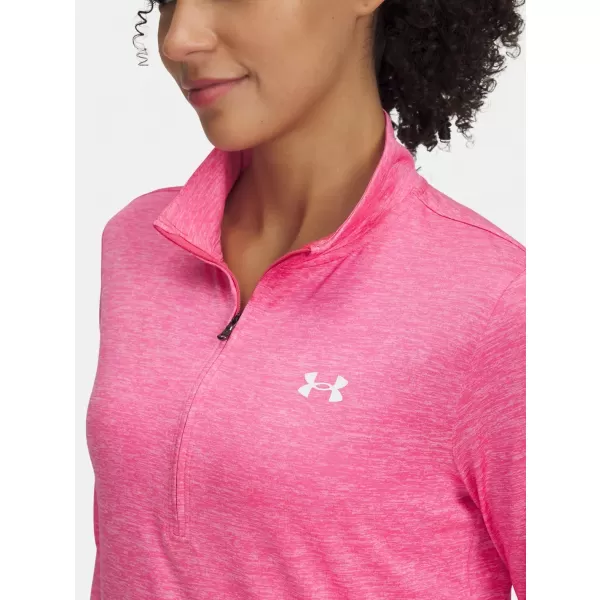  Дамска тениска UNDER ARMOUR TECH 1/2 ZIP- TWIST 1384225-672 РОЗОВО 