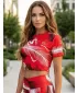 Дамски първокласен съкратен топ ALTISPORT VOJ/ALW001TR07 ЧЕРВЕНО
