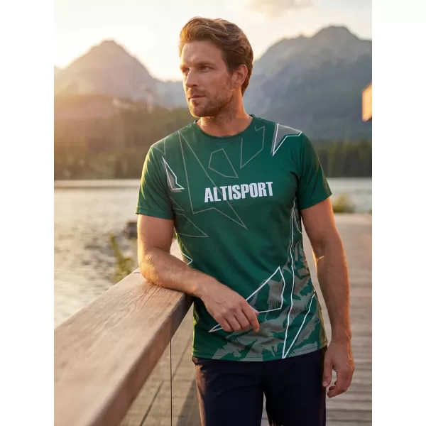  Премиум мъжка риза за свободното време ALTISPORT VOJ/ALM123TR06 ТЪМНО ЗЕЛЕНО 