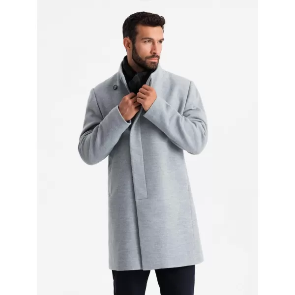  Мъжко палто OMBRE OM-COWC-0141 СИВ МЕЛАНЖ 