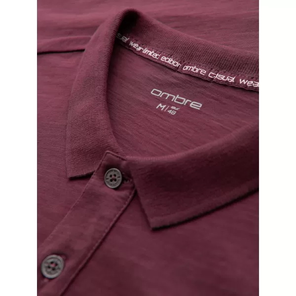  Мъжки t -риза с яка OMBRE OM-POWS-0142 MAROON 