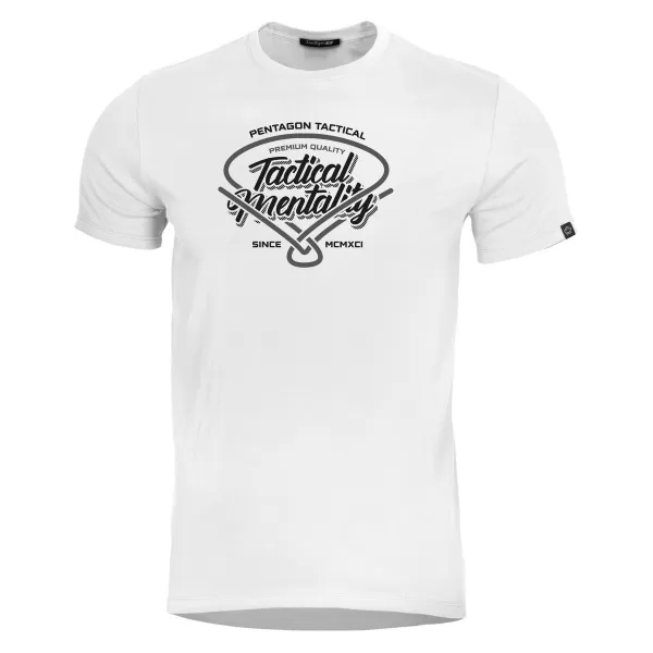  тениска PENTAGON AGERON TACTICAL MENTALITY K09012 БЯЛО 