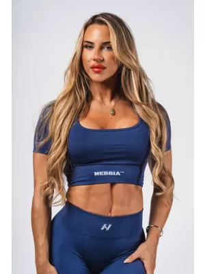 Оформящ безшевен топ топ FLOW SEAMLESS 499 BLUE Nebbia