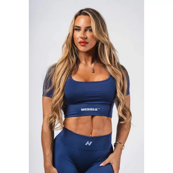  Оформящ безшевен топ топ FLOW SEAMLESS 499 BLUE Nebbia 