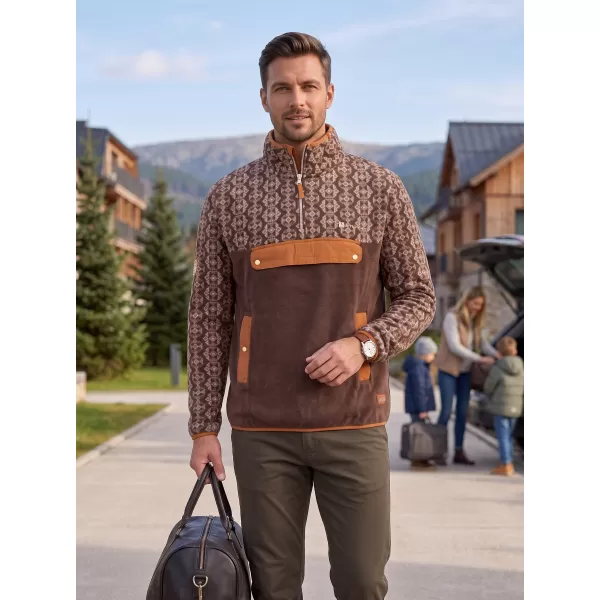  Мъжки поларен суичър ALTISPORT GARM КАФЯВО 