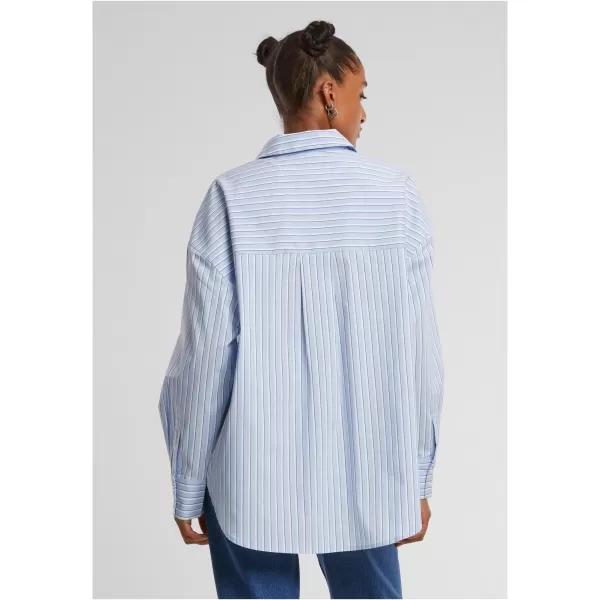 Dámská blůza URBAN CLASSICS TB7176 POWDER BLUE/WHITE 