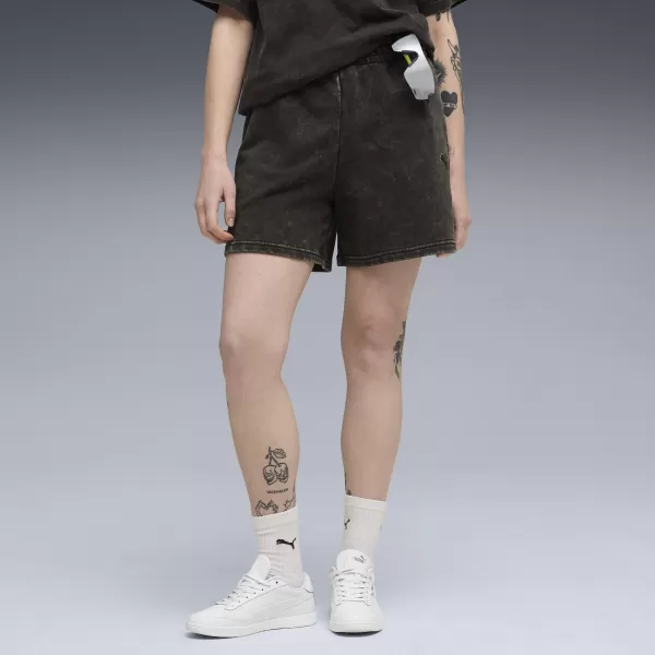  Дамски шорти PUMA ESS ELEVATED WASH HIGH-WAIST SHORTS 5" TR 68810501 ПУМА ЧЕРНА 