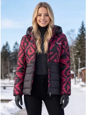 Дамско яке KIXMI VERONICA ЧЕРНО/БОРДО