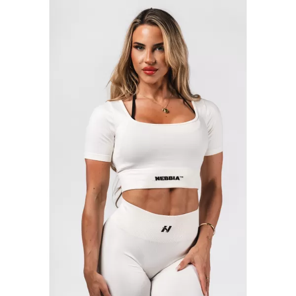  Оформящ безшевен кроп топ FLOW SEAMLESS 499 CREAM Nebbia 
