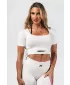 Оформящ безшевен кроп топ FLOW SEAMLESS 499 CREAM Nebbia