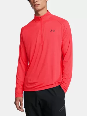 Мъжка тениска UNDER ARMOUR UA TECH TEXTURED 1/2 ZIP ЧЕРВЕНО