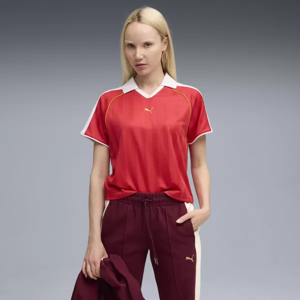  Дамско трико PUMA T7 RELAXED FOOTBALL JERSEY 63215711 ЗА ВСИЧКИ ВРЕМЕНА ЧЕРВЕНО 