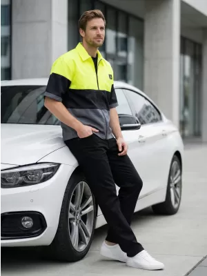Мъжка премиум риза ALTISPORT VOJ/ALM051KOS01 НЕОНОВО ЖЪЛТО/СИВО