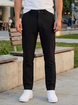 Мъжки панталон ALTISPORT ATS TROUSER SLIM-FIT ЧЕРЕН