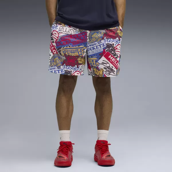  Къси панталони PUMA HOOPERHOTLINE AOP 7" SHORTS 63283701 ЗА ВСИЧКИ ВРЕМЕНА ЧЕРВЕНО/AOP 