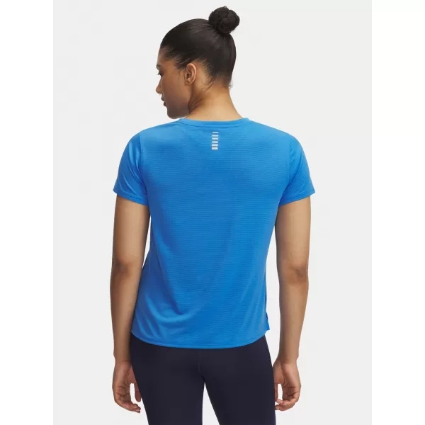  Дамска тениска UNDER ARMOUR UA LAUNCH SHORTSLEEVE 1382434-402 СИНЬО 