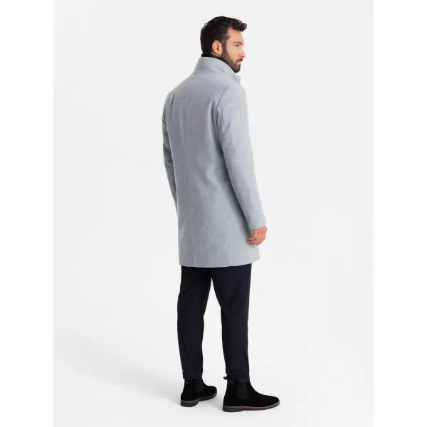  Мъжко палто OMBRE OM-COWC-0141 СИВ МЕЛАНЖ 