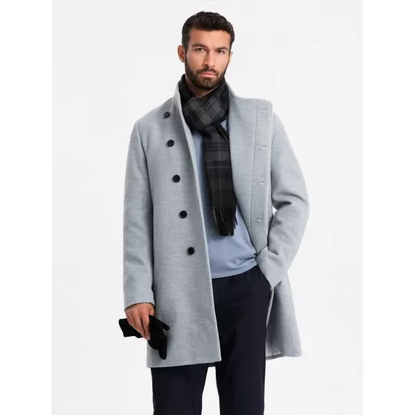  Мъжко палто OMBRE OM-COWC-0141 СИВ МЕЛАНЖ 