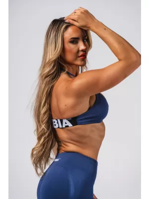Безшевен повдигащ се спортен сутиен FLOW SEAMLESS 495 BLUE Nebbia