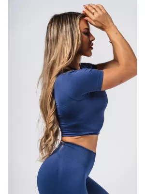 Оформящ безшевен топ топ FLOW SEAMLESS 499 BLUE Nebbia
