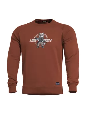 Суичър PENTAGON HAWK SWEATER LONE WOLF K09019 КЕСТЕНЯВО ЧЕРВЕНО